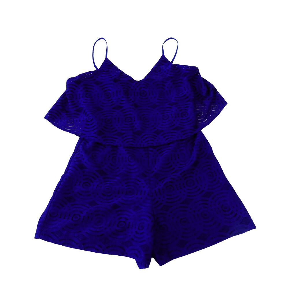 Lilly Pulitzer Blue Geometric Lace Romper Womens 4